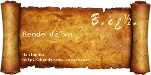 Bende Éva névjegykártya