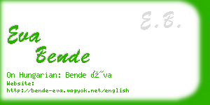 eva bende business card